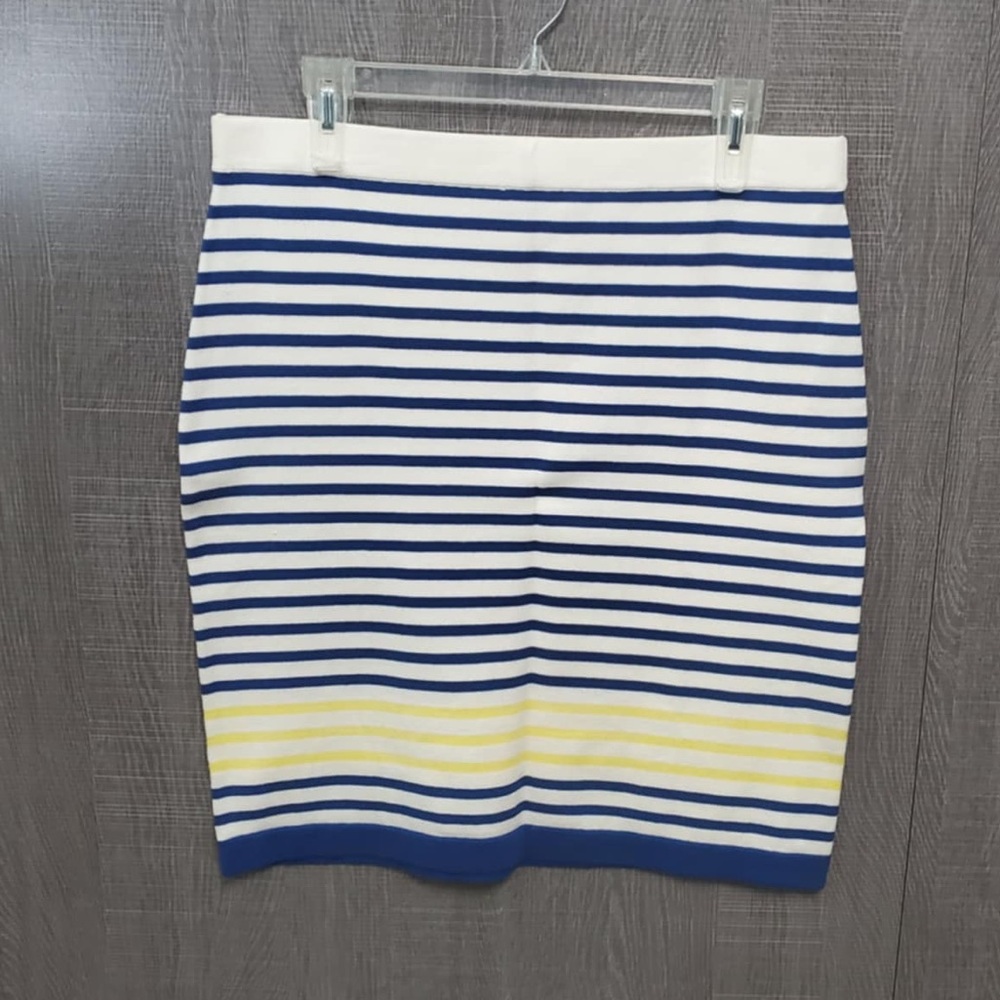 Draper James Blue Scottsdale Stripe Pencil Skirt Large - Picture 2 of 8